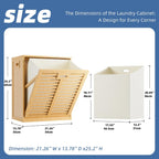 Bamboo Tilt Out Laundry Hamper Bathroom Storage Cabinet