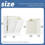 Bamboo Tilt Out Laundry Hamper Bathroom Storage Cabinet