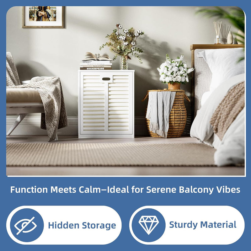 Bamboo Tilt Out Laundry Hamper Bathroom Storage Cabinet