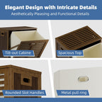 Bamboo Tilt Out Laundry Hamper Bathroom Storage Cabinet