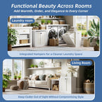Bamboo Tilt Out Laundry Hamper Bathroom Storage Cabinet