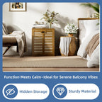 Bamboo Tilt Out Laundry Hamper Bathroom Storage Cabinet