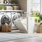 Bamboo Tilt Out Laundry Hamper Bathroom Storage Cabinet