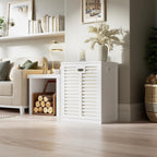 Bamboo Tilt Out Laundry Hamper Bathroom Storage Cabinet