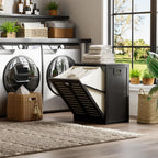 Bamboo Tilt Out Laundry Hamper Bathroom Storage Cabinet