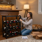 Bamboo Wine Rack Freestanding 8-Tier 72 Bottle Holder