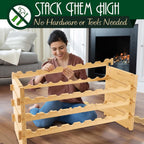 Bamboo Wine Rack Freestanding 8-Tier 72 Bottle Holder