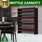 Bamboo Wine Rack Freestanding 8-Tier 72 Bottle Holder