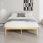 Bamboo Wood Bed Frame with Metal Slats Support
