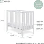 Space Saver Cot Compact Baby Adjustable Base