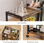 Bar Cart for the Home Serving with Wheels