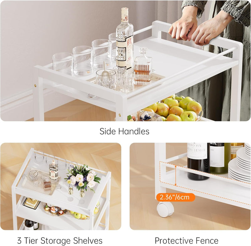 Bar Cart for the Home Serving with Wheels