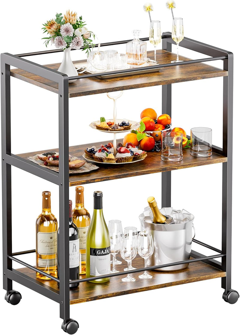 Bar Cart for the Home Serving with Wheels