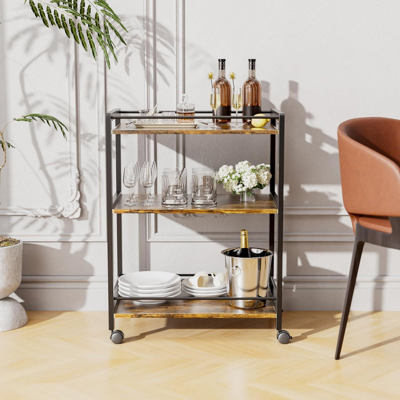 Bar Cart for the Home Serving with Wheels
