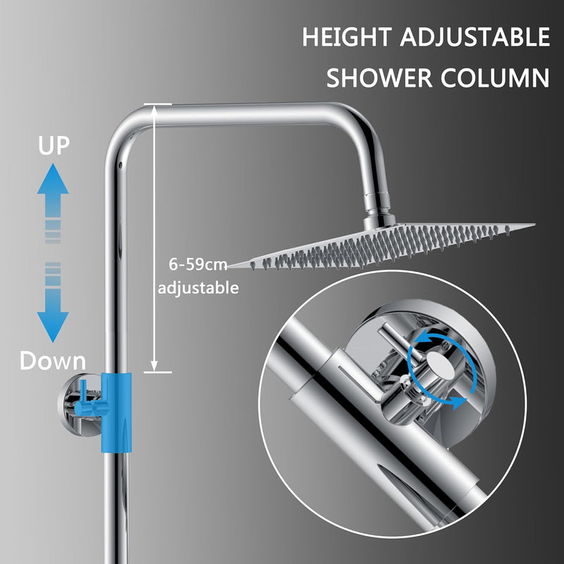 Bar Mixer Shower Set System Adjustable Height Riser