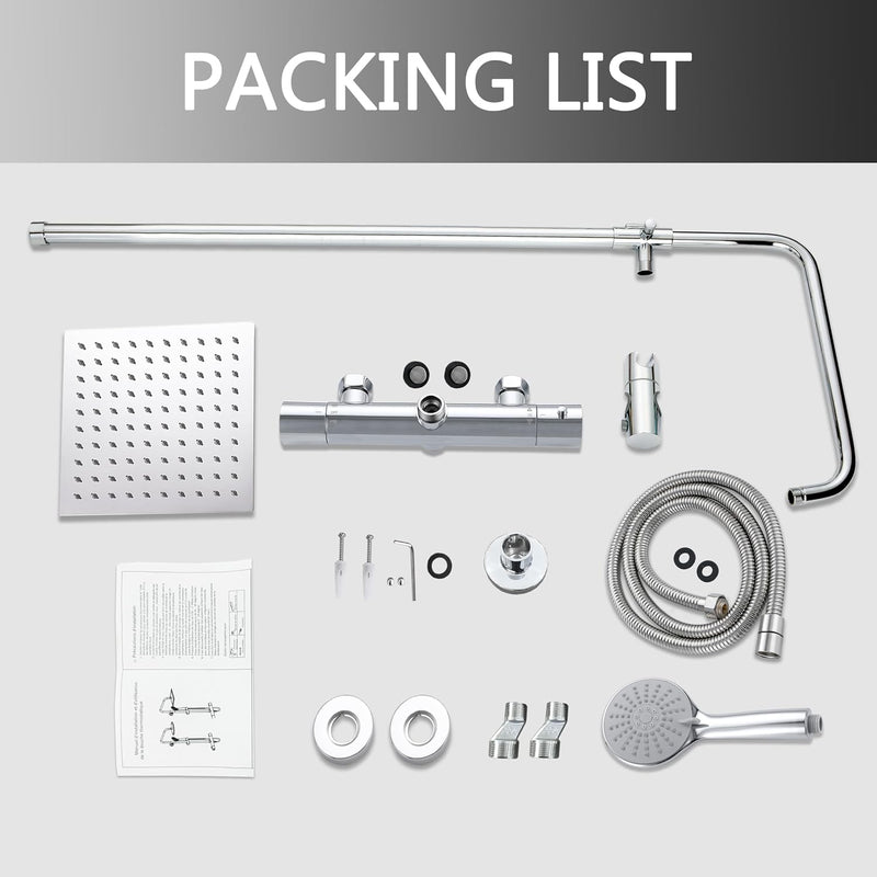 Bar Mixer Shower Set System Adjustable Height Riser