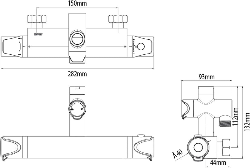 Bar Mixer Thermostatic Shower Set Handheld Anti Scald