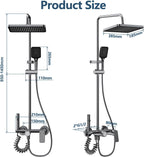 Bar Shower Mixer 2-Function Tap with Height-Adjustable Rail