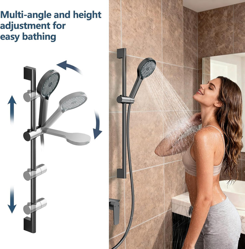 Bar Shower Mixer 2-Function Tap with Height-Adjustable Rail