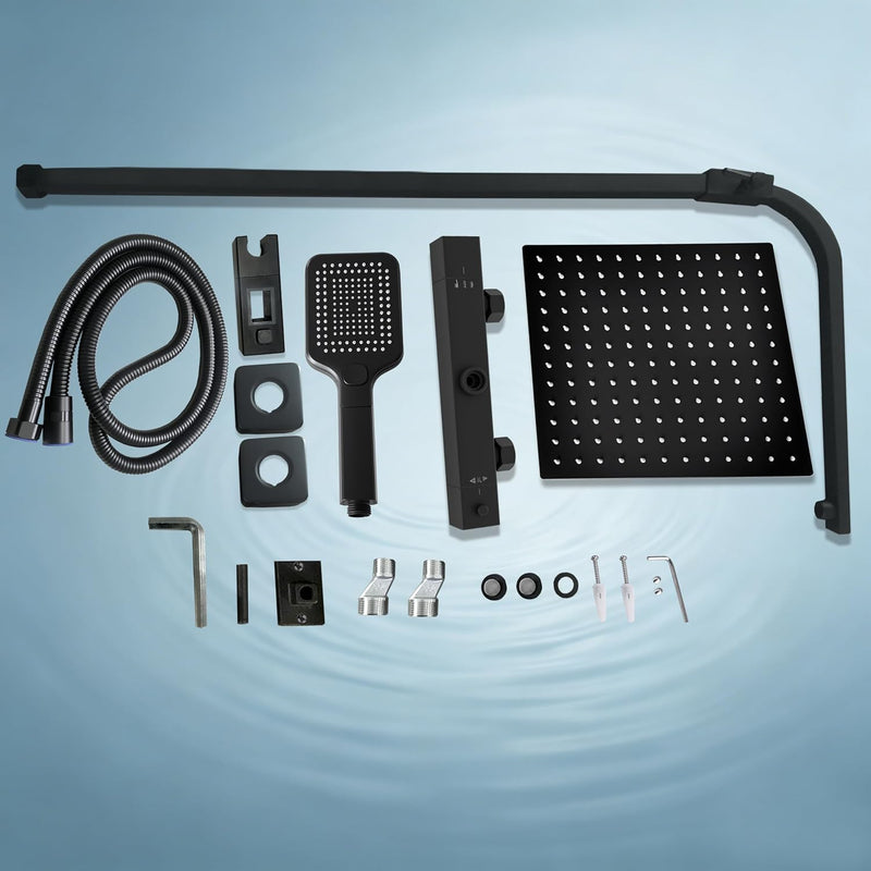 Thermostatic Bar Shower Mixer Set 12" Rainfall