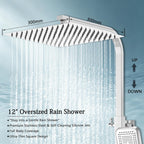 Bar Shower Mixer Set 12" Rainfall with 3-Mode