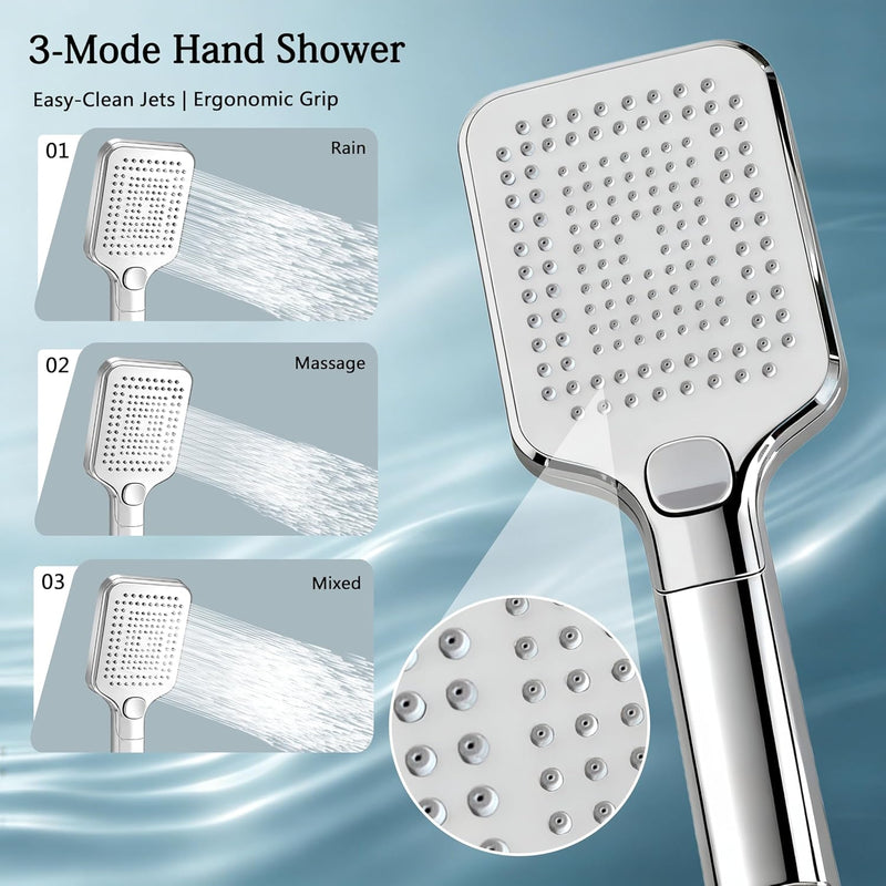 Thermostatic Bar Shower Mixer Set 12" Rainfall