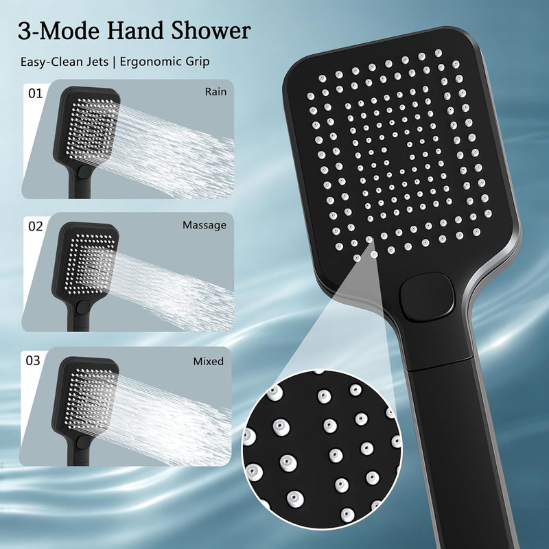 Thermostatic Bar Shower Mixer Set 12" Rainfall