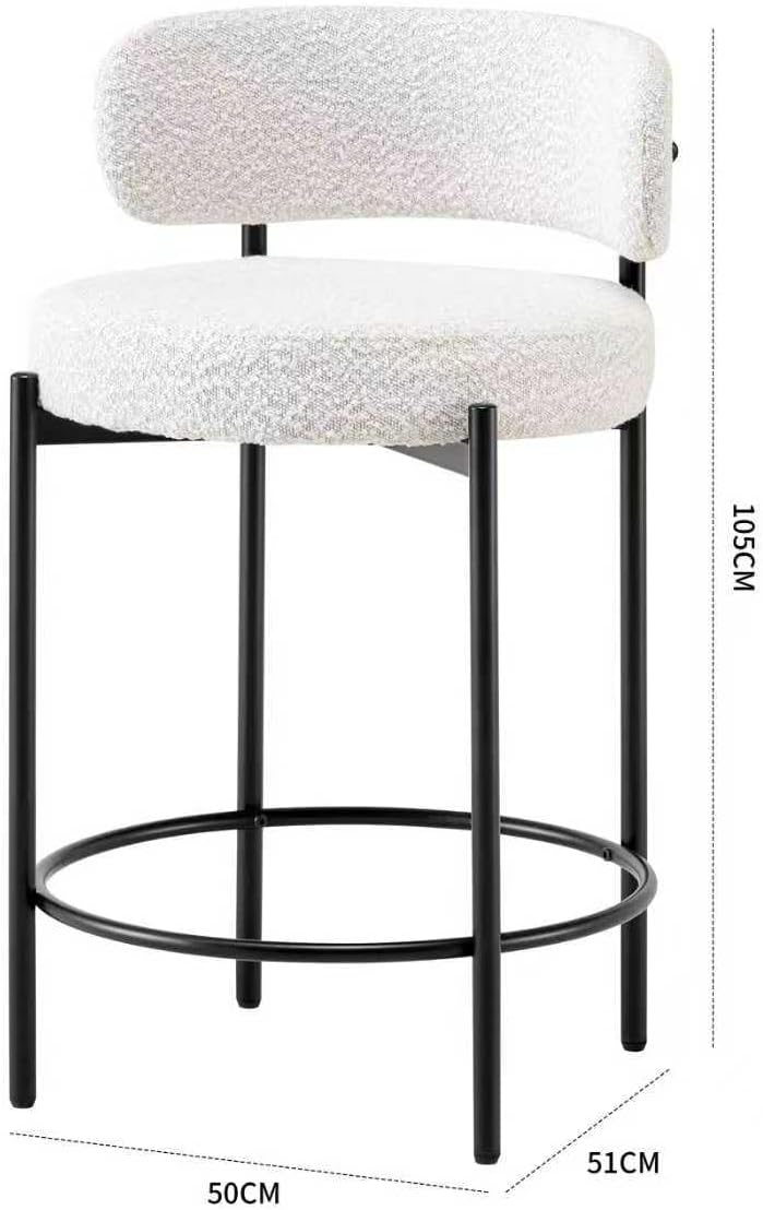 Bar Stool Counter Chair with Backrest Footrest