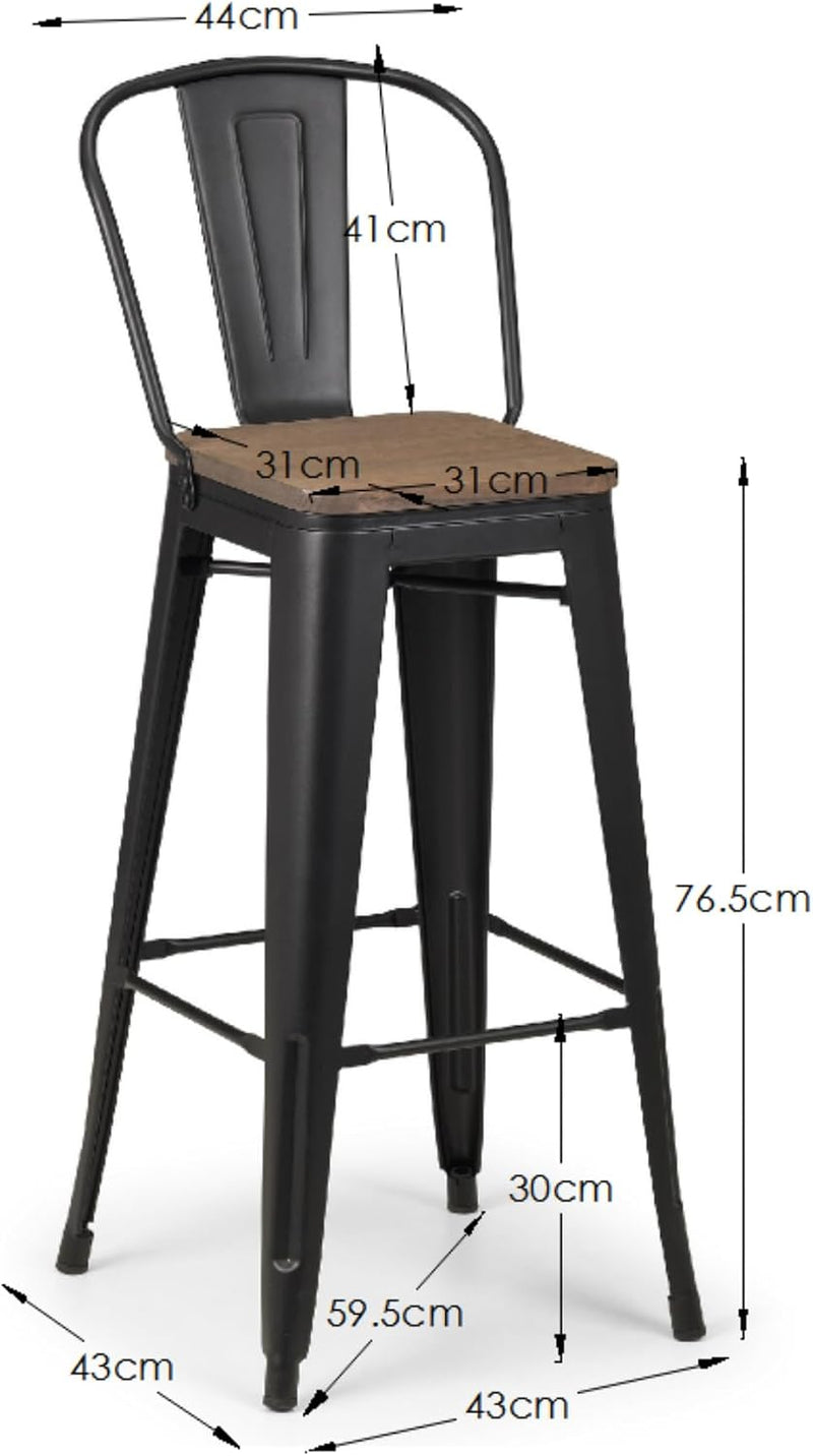 Bar Stool H107 X W43 X D46CM (Set of 2)