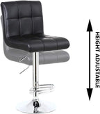 Bar Stool PU Leather with Backrest Height Adjustable