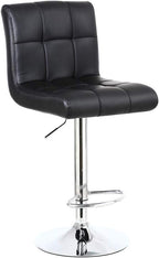 Bar Stool PU Leather with Backrest Height Adjustable