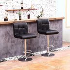 Bar Stool PU Leather with Backrest Height Adjustable