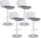 Bar Stool Swivel Chair Height-Adjustable Barstool with Backrest (Set of 3)