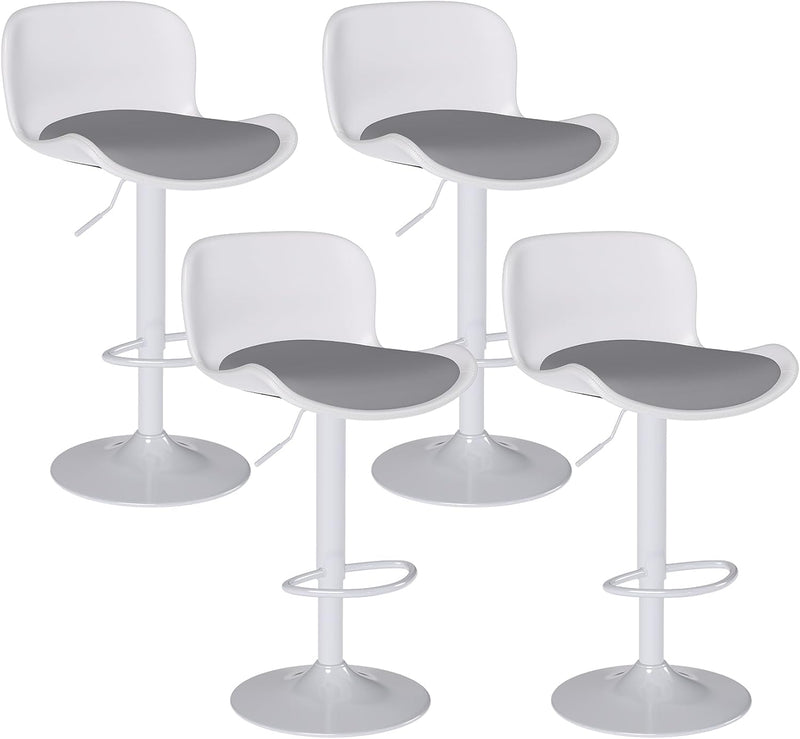 Swivel Bar Stools Backrest Height Adjustable (Set of 3)