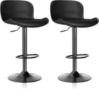 Bar Stool Swivel Chair Height-Adjustable Barstool with Backrest (Set of 3)