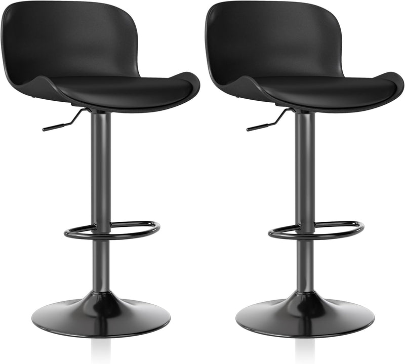 Swivel Bar Stools Backrest Height Adjustable (Set of 3)
