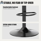 Bar Stool Swivel Chair Height-Adjustable Barstool with Backrest (Set of 3)