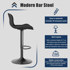 Bar Stool Swivel Chair Height-Adjustable Barstool with Backrest (Set of 3)