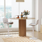 Bar Stool Swivel Chair Height-Adjustable Barstool with Backrest (Set of 3)