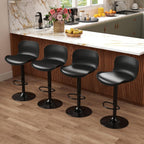 Bar Stool Swivel Chair Height-Adjustable Barstool with Backrest (Set of 3)