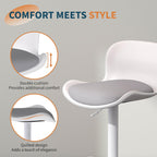 Bar Stool Swivel Chair Height-Adjustable Barstool with Backrest (Set of 3)