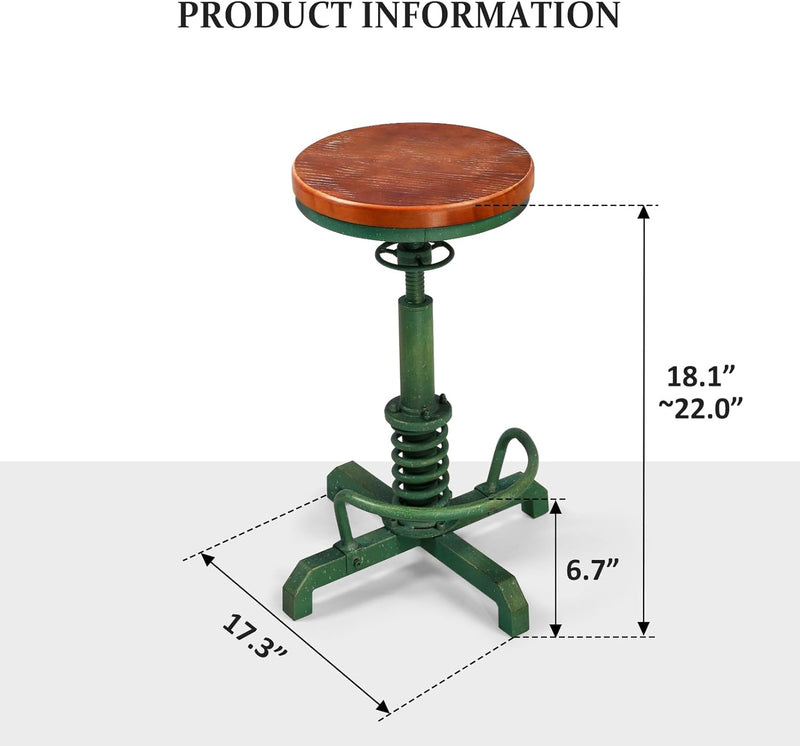 Bar Stool Vintage Counterseat Height Adjust with Swivel