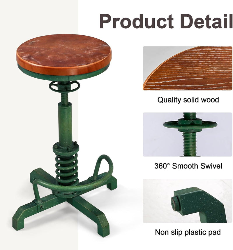 Bar Stool Vintage Counterseat Height Adjust with Swivel