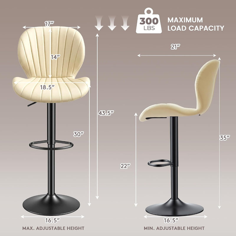 Bar Stools 360degreesswivel Chairs Kitchen Dining (Set of 2)