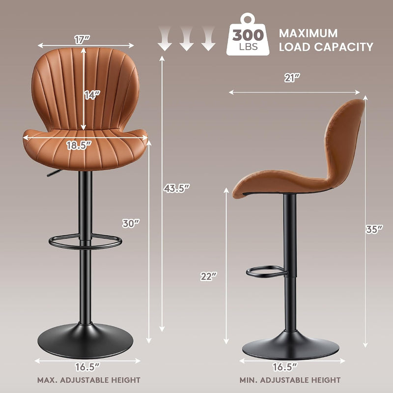 Bar Stools 360degreesswivel Chairs Kitchen Dining (Set of 2)