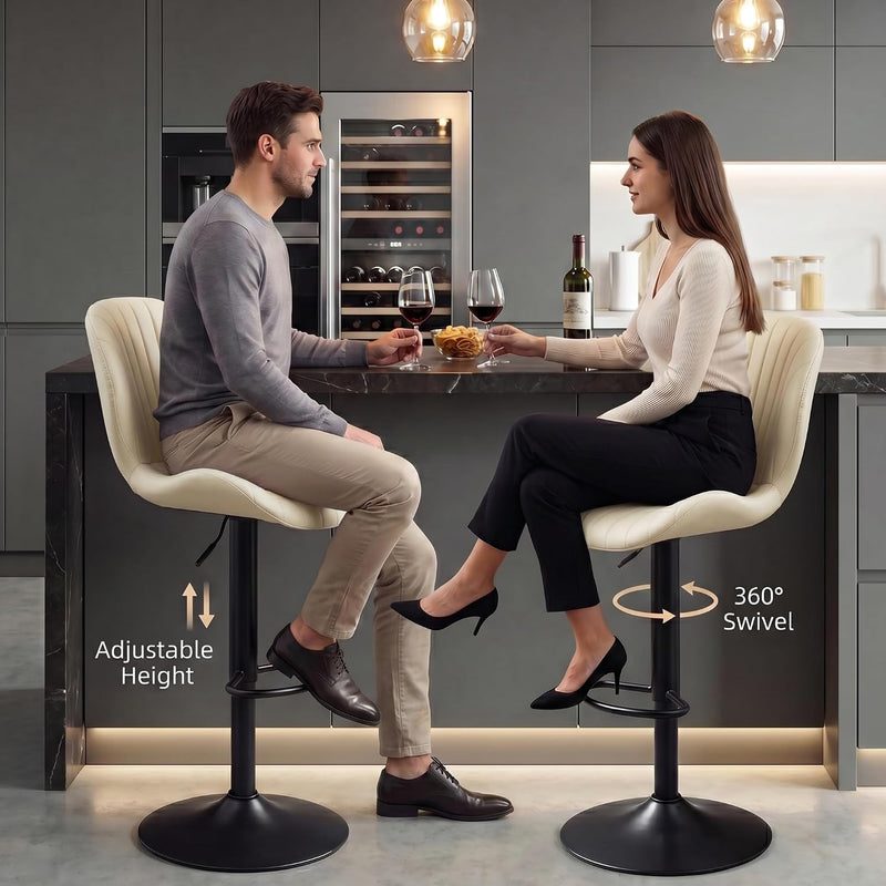 Bar Stools 360degreesswivel Chairs Kitchen Dining (Set of 2)
