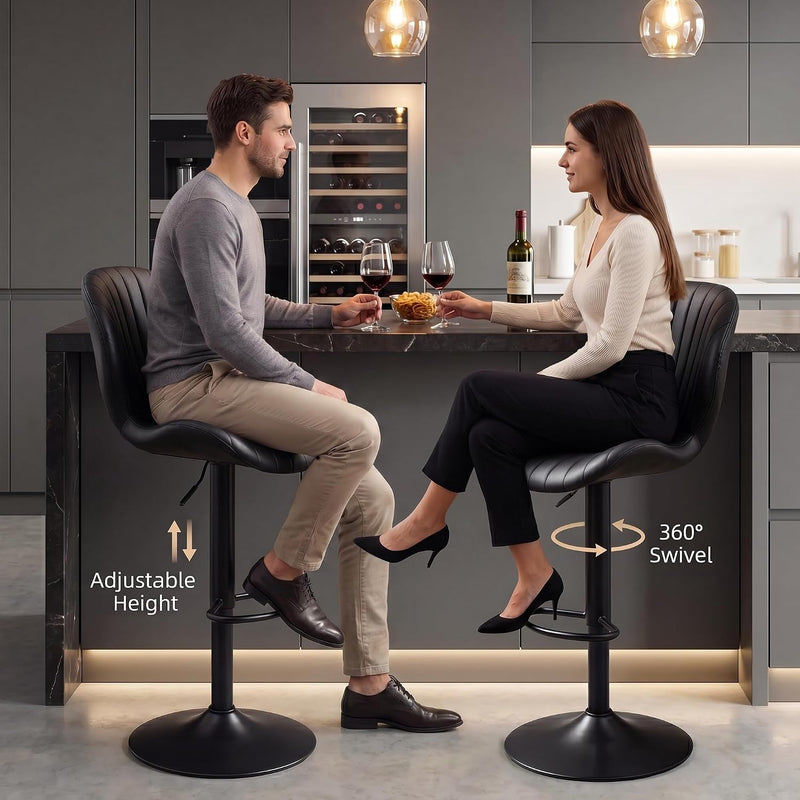Bar Stools 360degreesswivel Chairs Kitchen Dining (Set of 2)