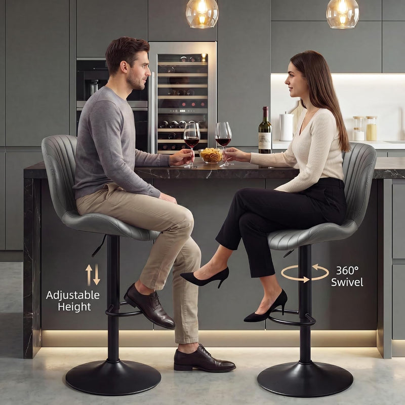 Bar Stools 360degreesswivel Chairs Kitchen Dining (Set of 2)