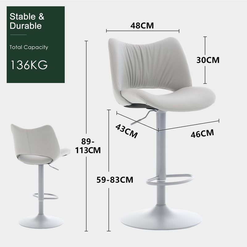 Bar Stools Adjustable Breakfast All Open Back Counter (Set of 2)