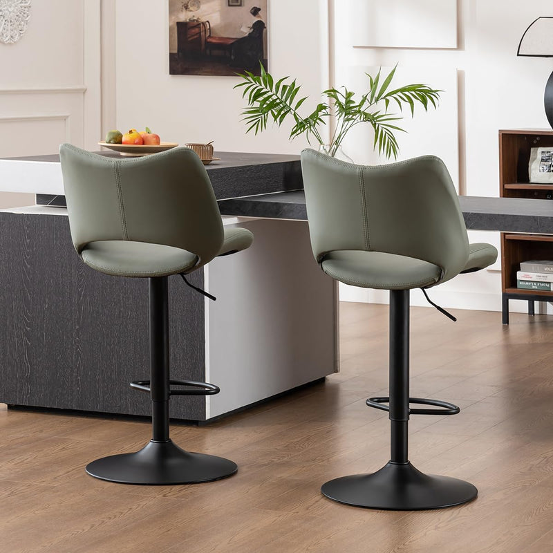 Bar Stools Adjustable Breakfast All Open Back Counter (Set of 2)